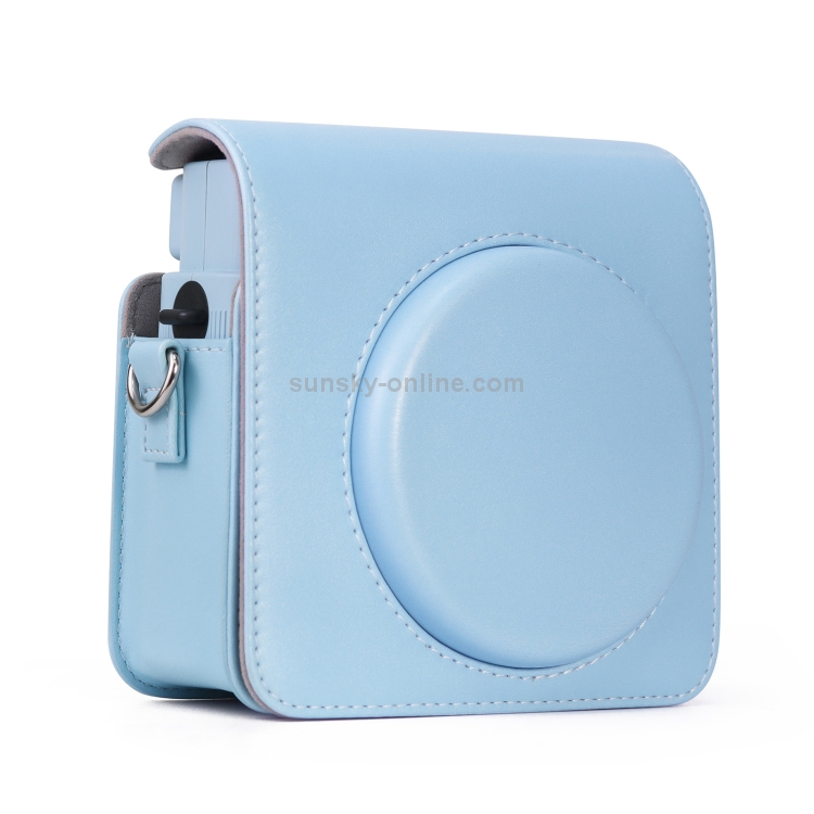 Full Body PU Leather Case Camera  Bag with Strap for FUJIFILM instax Square SQ1 (Blue) - 3