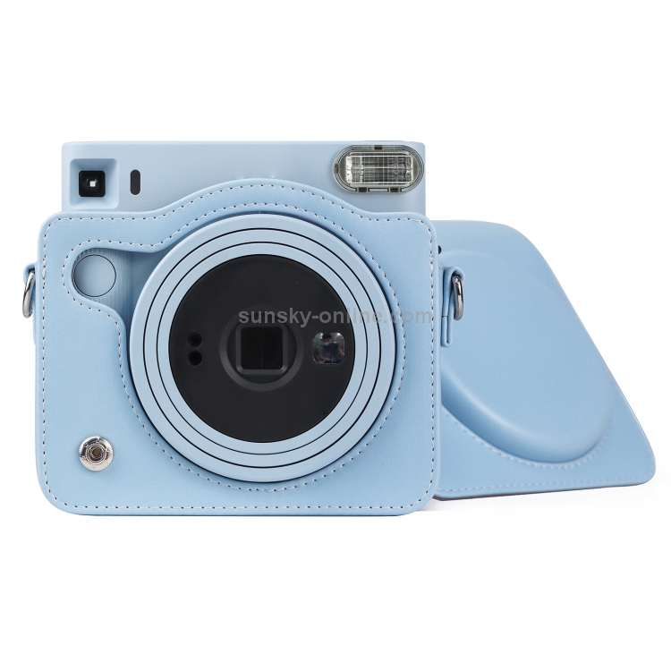 Full Body PU Leather Case Camera  Bag with Strap for FUJIFILM instax Square SQ1 (Blue) - 5