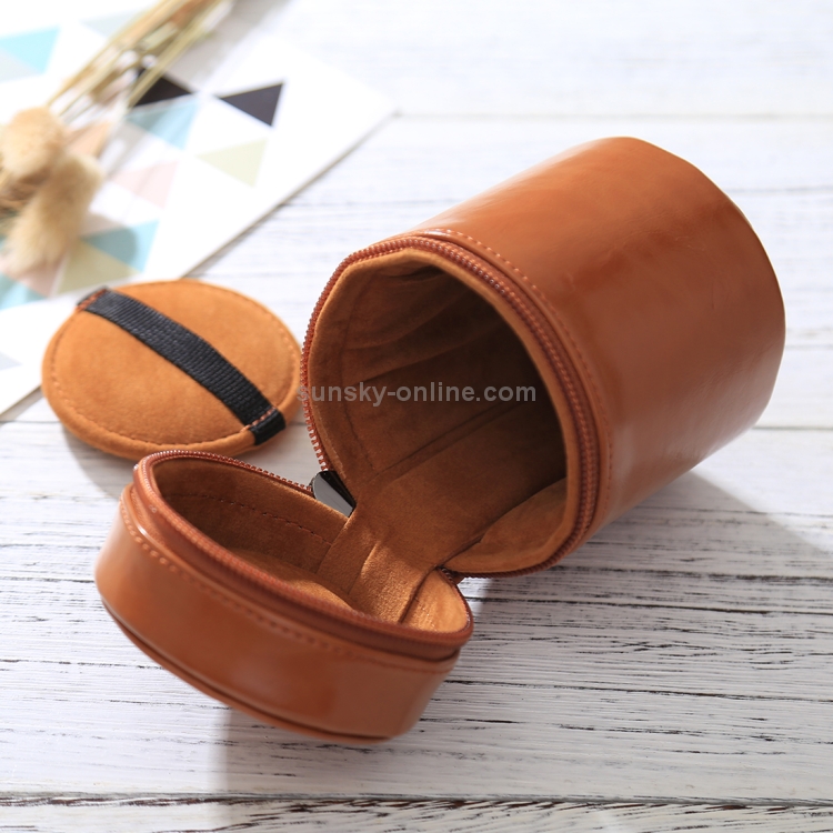 CAOMING Small Lens Case Zippered PU Leather Pouch Box for DSLR Camera Lens Color : Black 11x8x8cm Durable Size