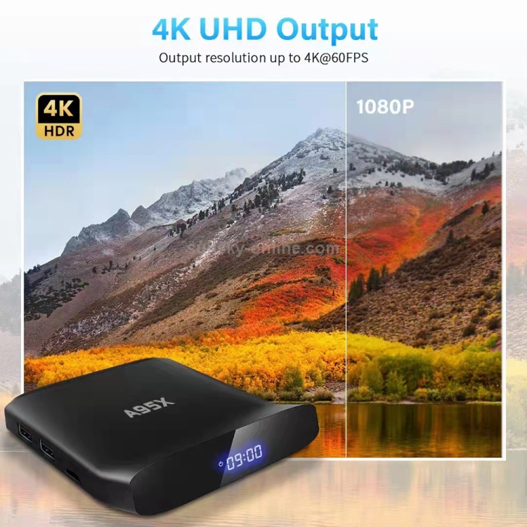 A95X W2 4K UHD Smart TV Box, Android 11, Amlogic S905W2 Quad Core, 2GB+16GB, AU Plug - B1
