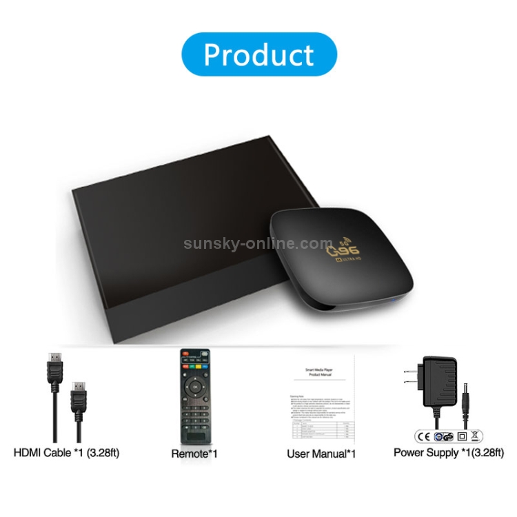 Q96 4K HD Smart TV Box, Android 7.1, Amlogic S905L2 Quad Core, 1GB+8GB, AU Plug - B7