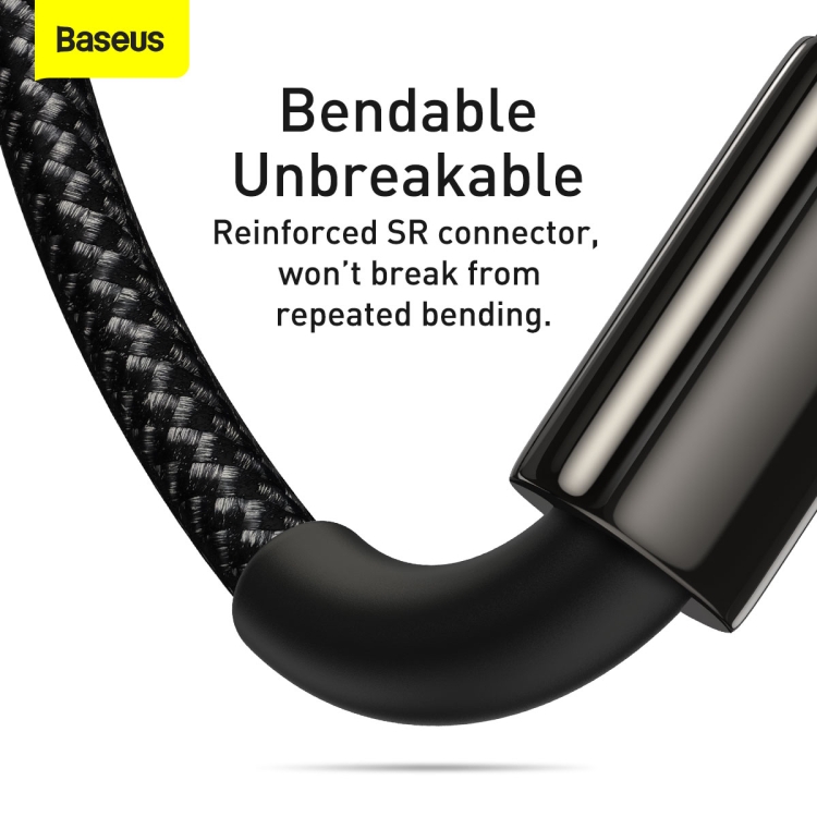Baseus CAMLTWJ-01 1.5m 3.5A USB à 8 broches + USB-C / Type-C + Micro USB 3 en 1 Câble de données de charge rapide (Noir) - 7