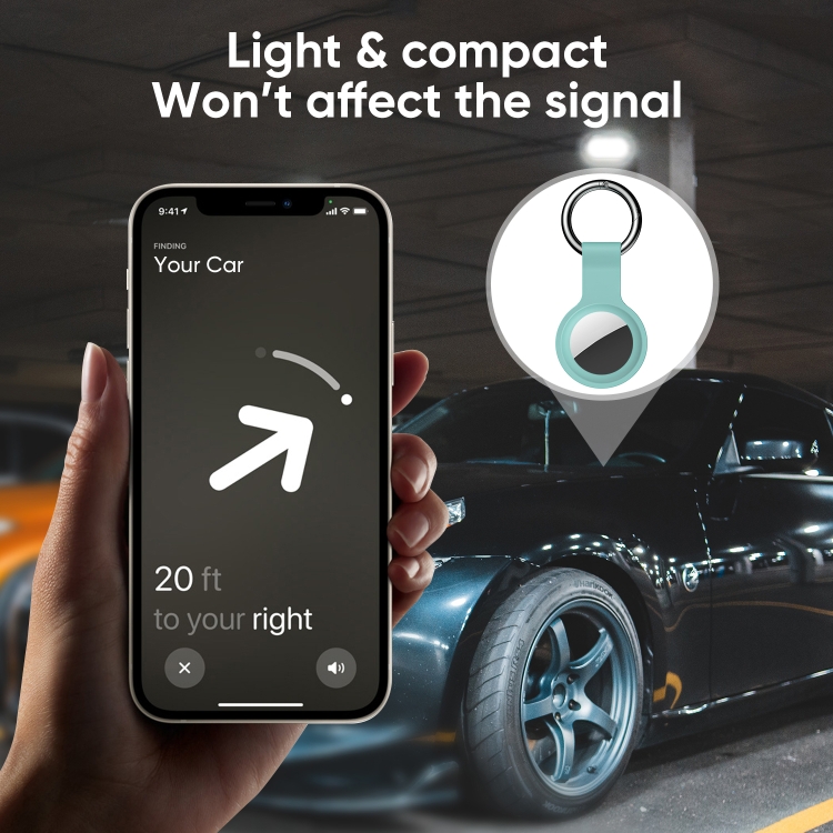 JOYROOM JR-BP889 Silicone Protective Cover Case with Switchable Keychain Ring For AirTag(Plum) - B4