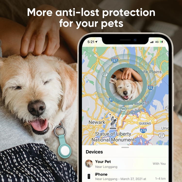 JOYROOM JR-BP889 Silicone Protective Cover Case with Switchable Keychain Ring For AirTag(Plum) - B5