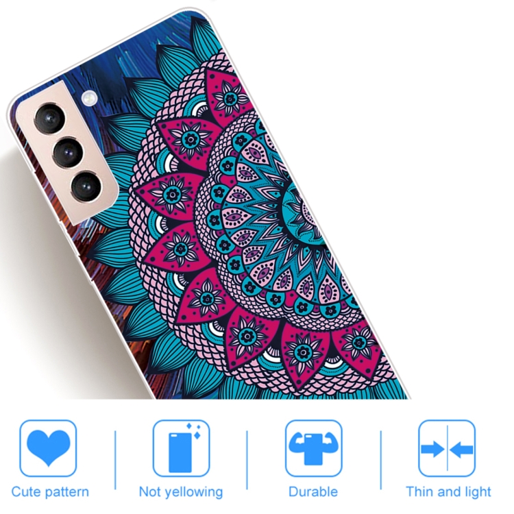 For Samsung Galaxy S22+ 5G Colored Drawing Pattern High Transparent TPU Phone Protective Case(Oil Painting Flowers)