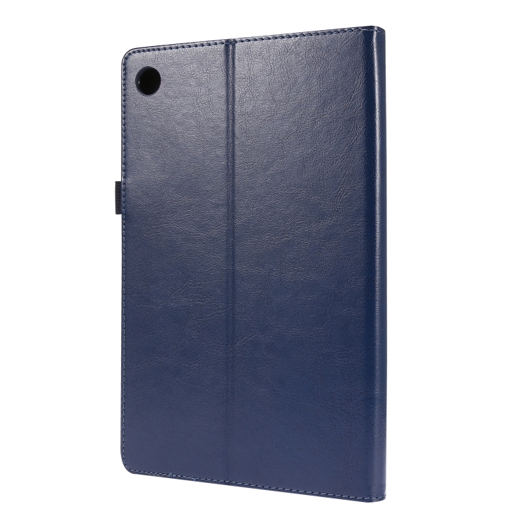For OPPO Realme Pad 10.4 Crazy Horse Texture Tablet Leather Case with 2-folding Holder & Card Slot(Blue)