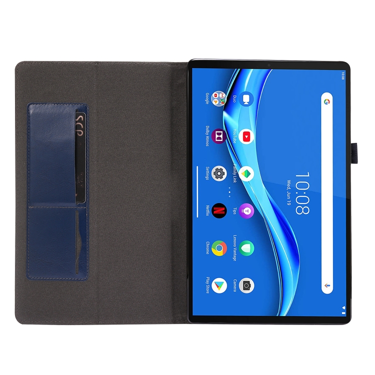 For OPPO Realme Pad 10.4 Crazy Horse Texture Tablet Leather Case with 2-folding Holder & Card Slot(Blue)