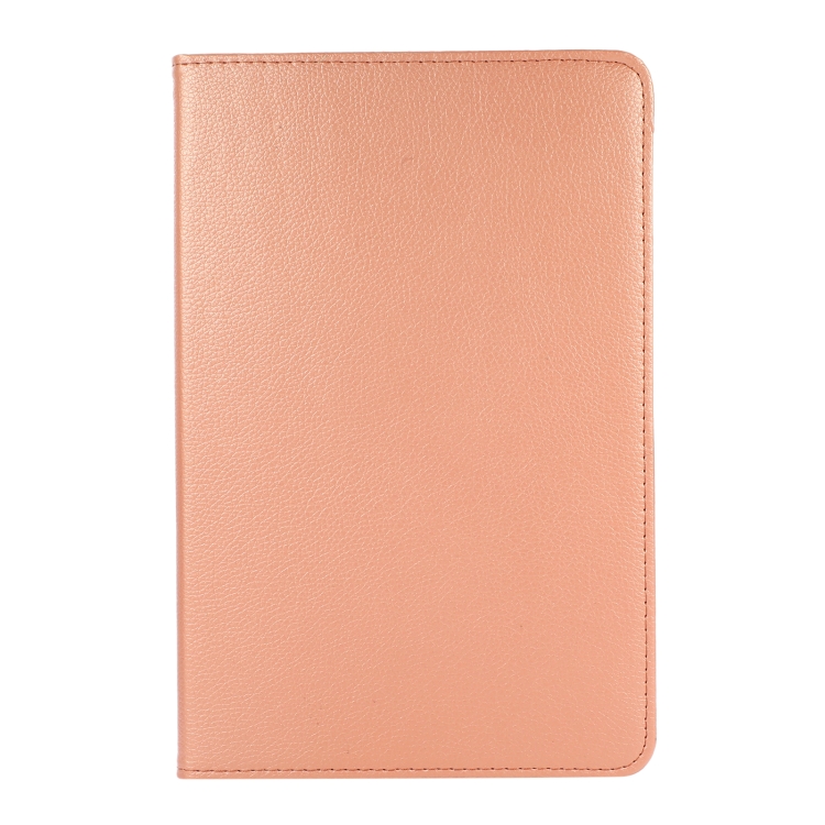 For Samsung Galaxy Tab A8 360 Degree Rotation Litchi Texture Tablet Leather Case with Holder(Rose Gold)