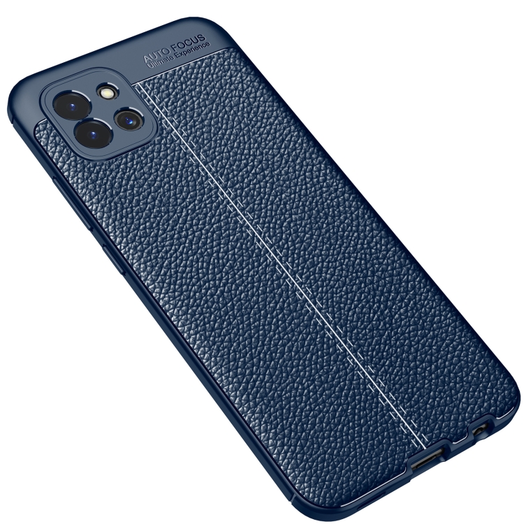 For Samsung Galaxy A03 Global Litchi Texture TPU Shockproof Phone Case(Blue)