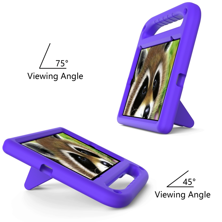 Handle Portable EVA Shockproof Tablet Case with Triangle Holder For iPad mini 6(Purple)