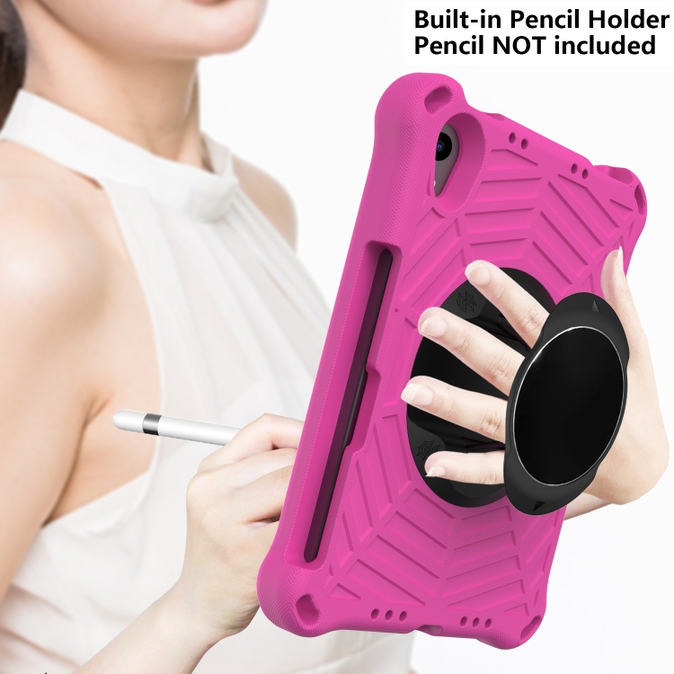 Spider King EVA Tablet Case with Shoulder Strap & Holder & Pen Slot For iPad mini 6(Rose Red)