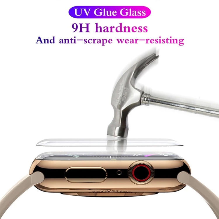 UV Liquid Curved Full Glue Full Screen Tempered Glass Film For Apple Watch Series 7 45mm