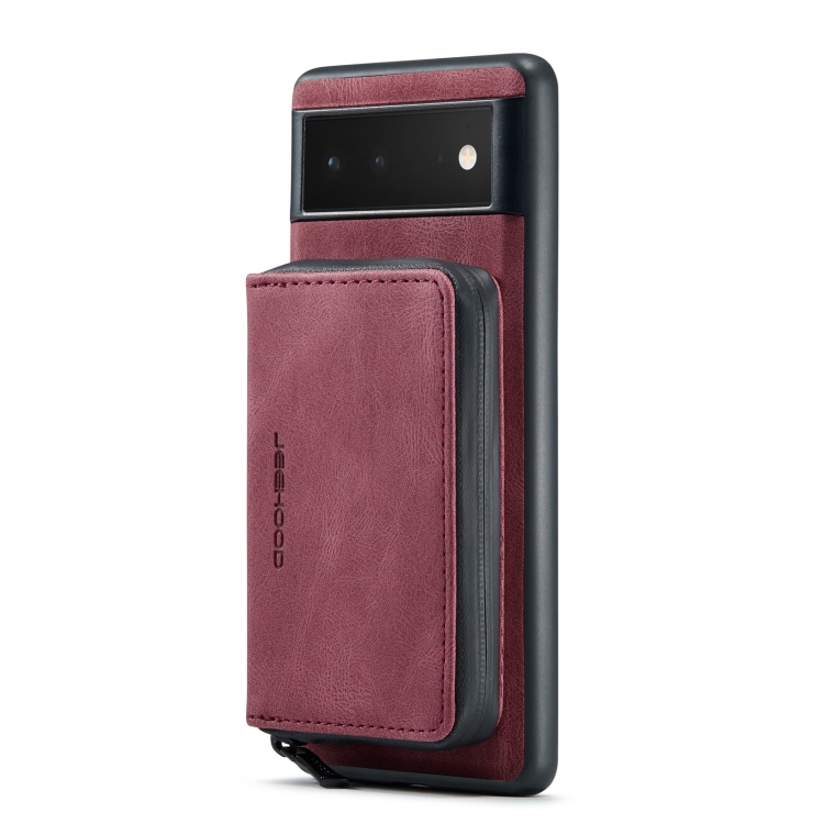 For Google Pixel 6 JEEHOOD Magnetic Zipper Horizontal Flip Phone Leather Case(Red)