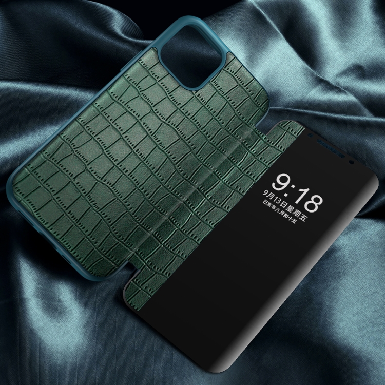 Crocodile Texture Windows View Horizontal Flip Leather Case For iPhone 13 mini(Brown) - 5