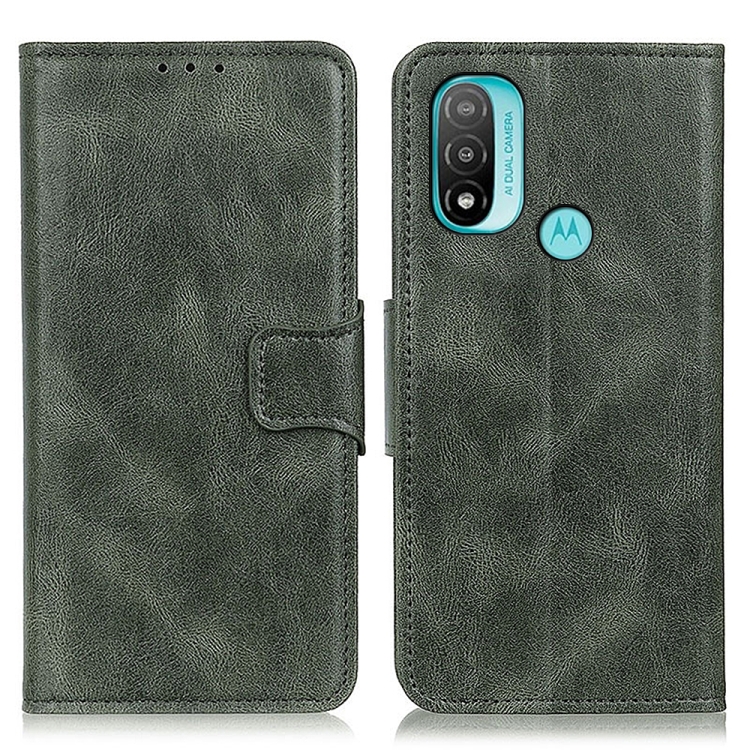 For Motorola Moto E40/E20/E30 Mirren Crazy Horse Texture Horizontal Flip Leather Phone Case(Dark Green) - 1