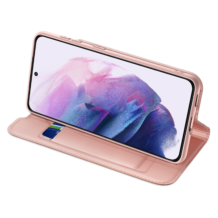 For Samsung Galaxy S22 5G DUX DUCIS Skin Pro Series Horizontal Flip Leather Phone Case with Holder & Card Slots(Rose Gold) - 3