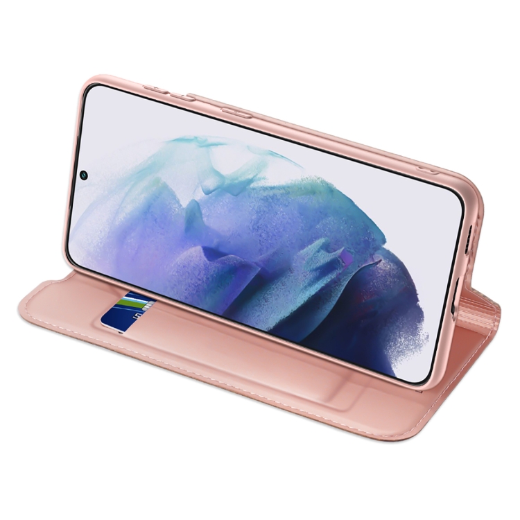 For Samsung Galaxy S22+ 5G DUX DUCIS Skin Pro Series Horizontal Flip Leather Phone Case with Holder & Card Slots(Rose Gold) - 3