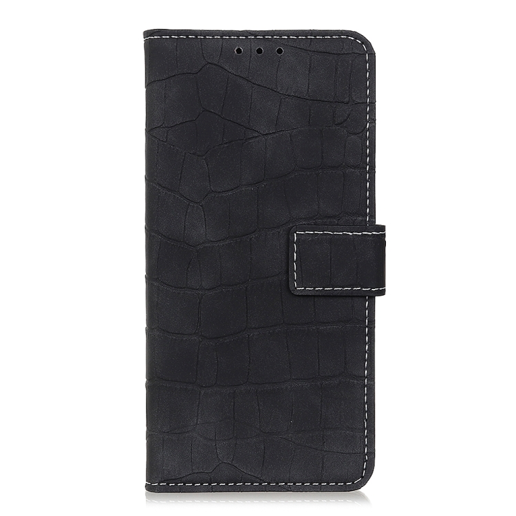 For Motorola Moto E40/E20/E30 Magnetic Crocodile Texture Horizontal Flip Leather Phone Case(Black) - 1