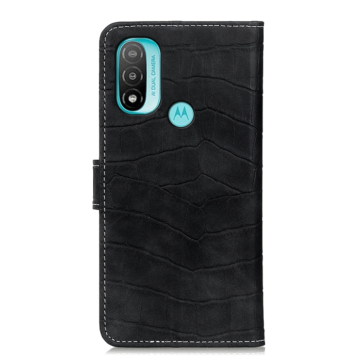 For Motorola Moto E40/E20/E30 Magnetic Crocodile Texture Horizontal Flip Leather Phone Case(Black) - 2