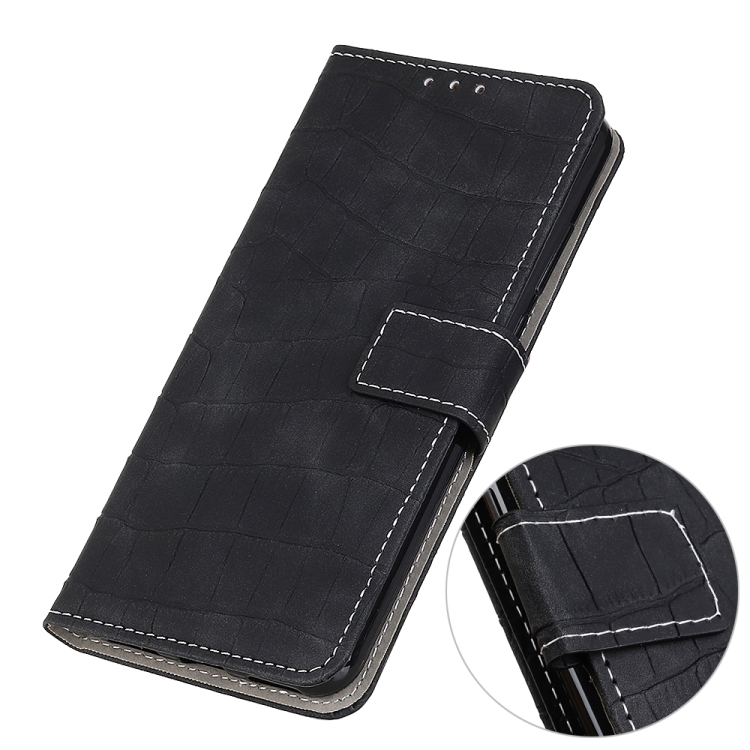 For Motorola Moto E40/E20/E30 Magnetic Crocodile Texture Horizontal Flip Leather Phone Case(Black) - 3