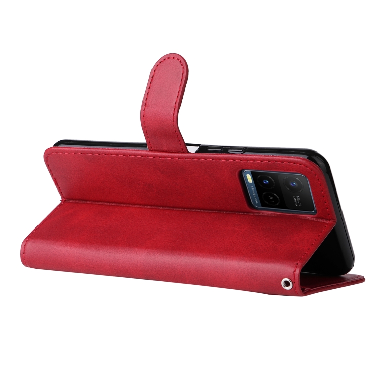 For vivo Y21 / Y21S / Y33S Fashion Calf Texture Zipper Horizontal Flip Leather Phone Case(Red) - 5