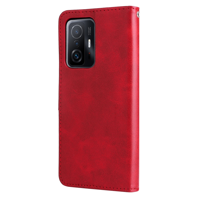 For Xiaomi 11T / 11T Pro Fashion Calf Texture Zipper Horizontal Flip Leather Phone Case(Red) - 2