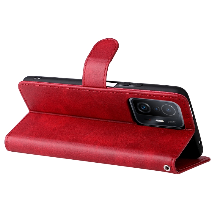For Xiaomi 11T / 11T Pro Fashion Calf Texture Zipper Horizontal Flip Leather Phone Case(Red) - 5