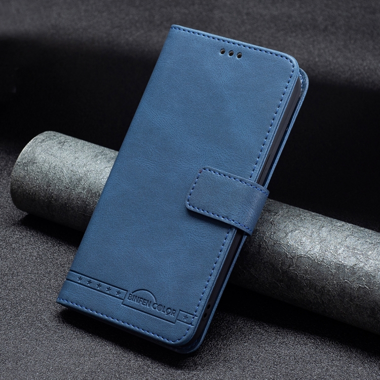 For Google Pixel 6 Magnetic Clasp RFID Blocking Anti-Theft Leather Case with Holder & Card Slots & Wallet(Blue) - 4