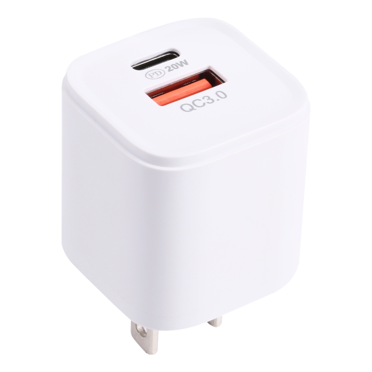 20WACB 20W QC3.0 + PD Quick Charger, Plug Specification:US Plug(White) - 2