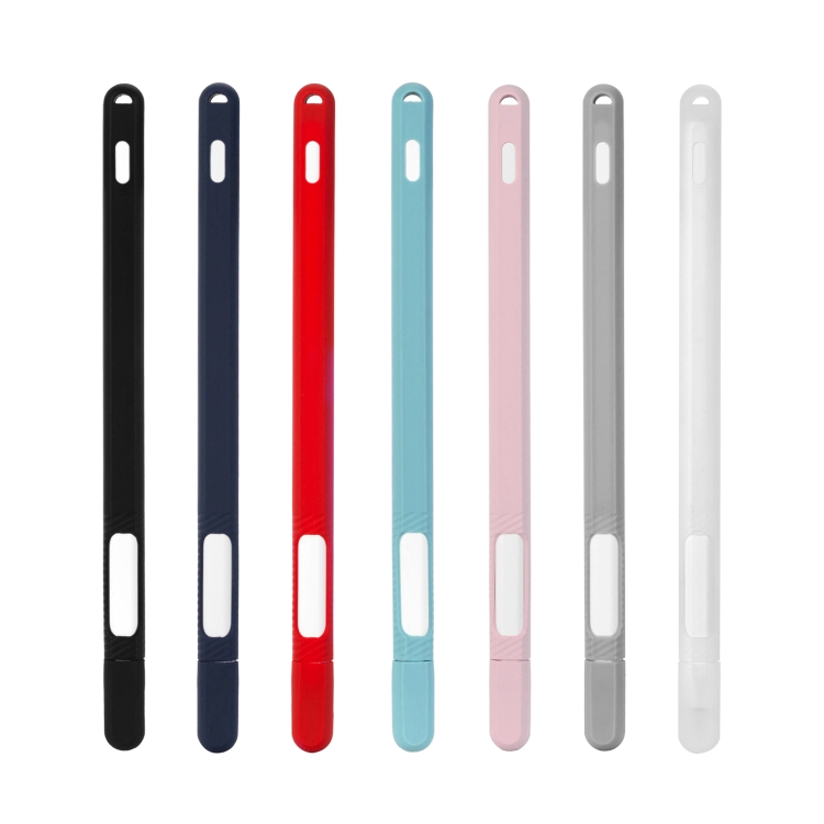 Two-hole Solid Color Silicone Stylus Protective Case For Apple Pencil 2(Light Pink) - B1