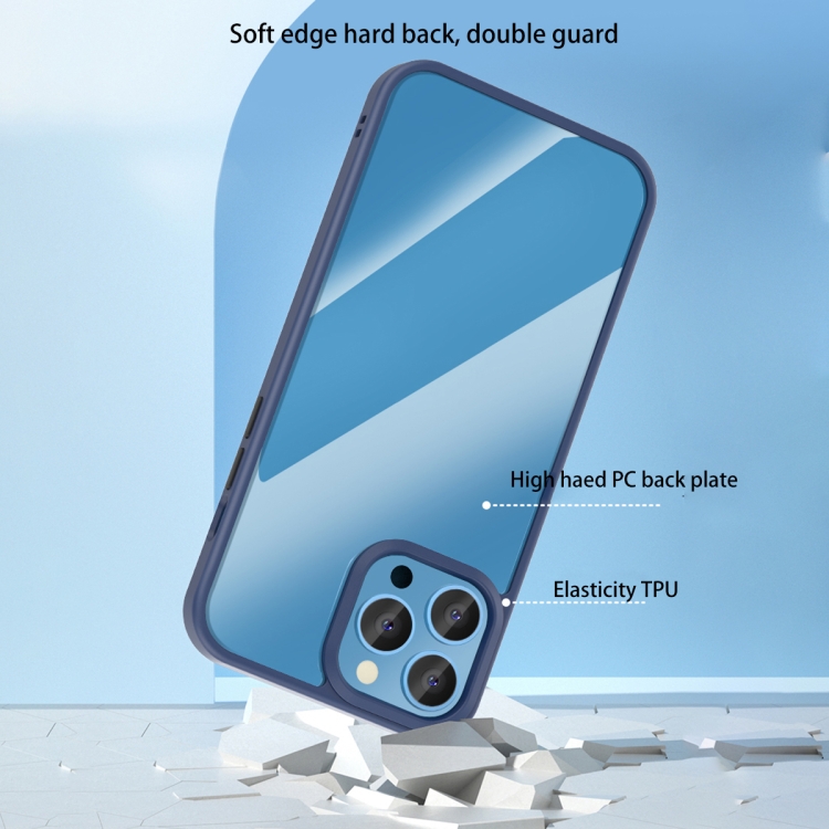 Clear Back Shockproof Phone Case For iPhone 13(Sierra Blue) - B3