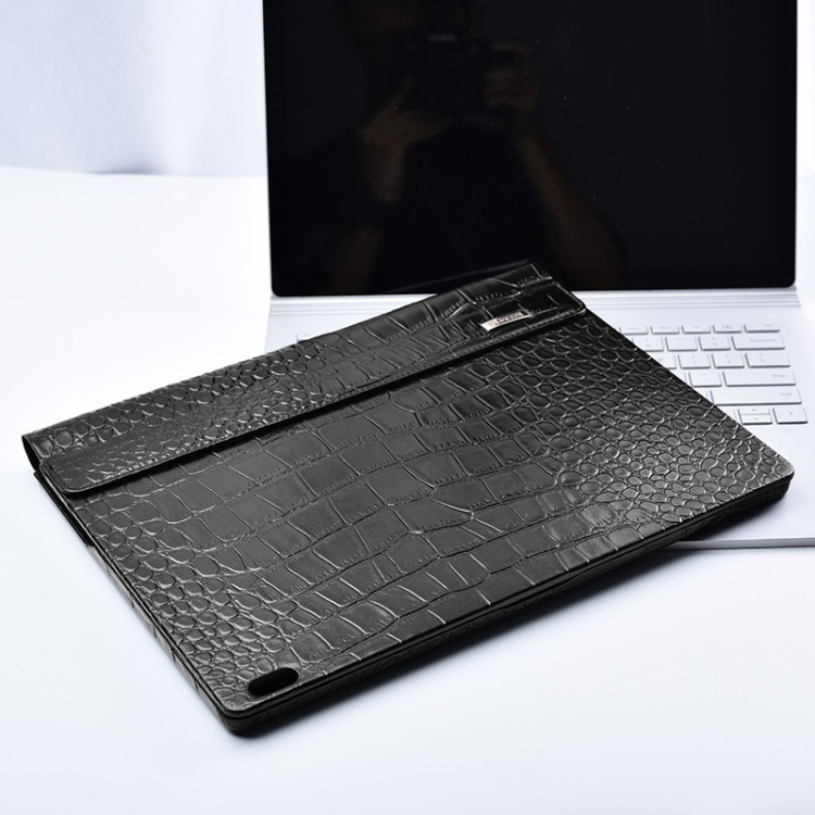 For Microsoft Surface Book 1 / 2 / 3 (i5 CPU) ICARER Crocodile Texture Leather Laptop Protective Case(Black) - 6