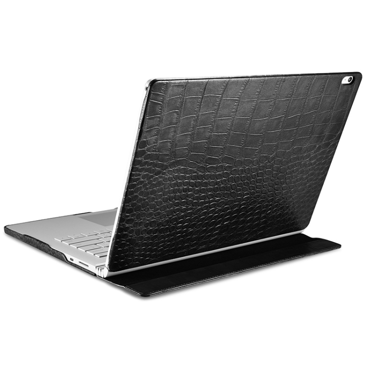 For Microsoft Surface Book 2 / 3 (i7 CPU) ICARER Crocodile Texture Leather Laptop Protective Case(Black) - 5