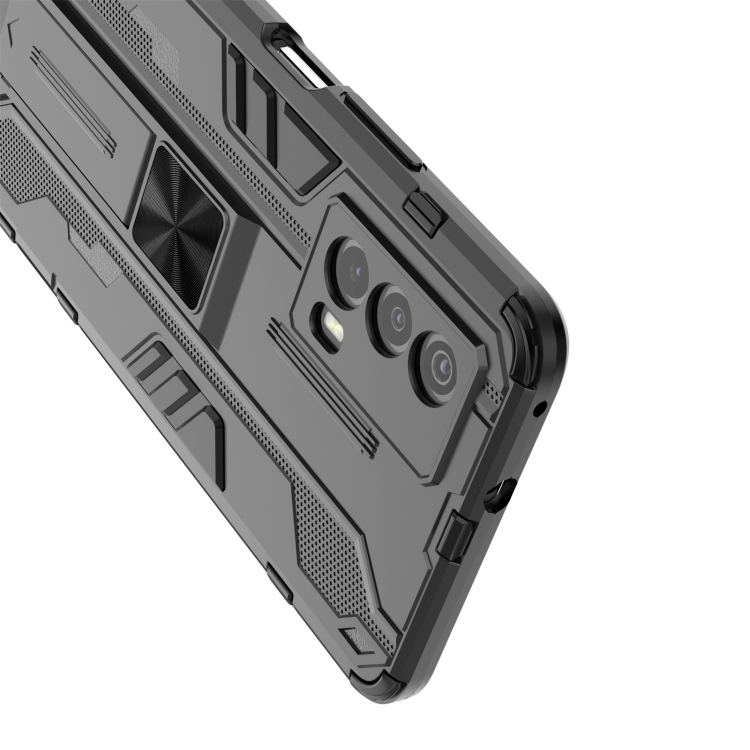 For vivo iQOO Z5 5G Supersonic PC + TPU Shock-proof Phone Case with Holder(Grey) - 4