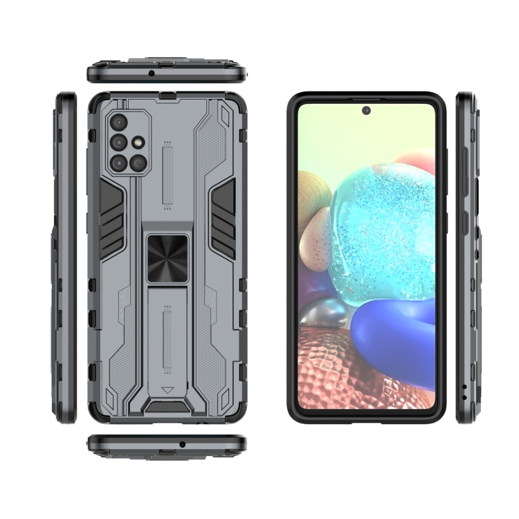 For Samsung Galaxy A71 Supersonic PC + TPU Shock-proof Phone Case with Holder(Grey) - 5