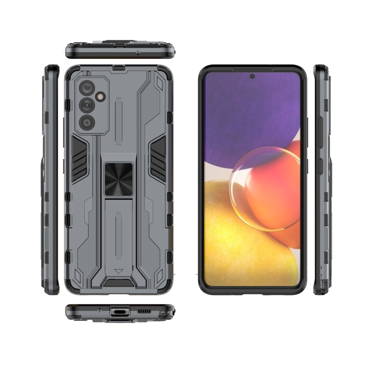 For Samsung Galaxy A82 5G Supersonic PC + TPU Shock-proof Phone Case with Holder(Grey) - 5