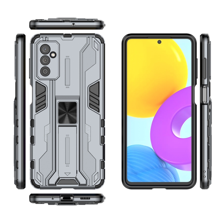 For Samsung Galaxy M52 5G Supersonic PC + TPU Shock-proof Phone Case with Holder(Grey) - 5