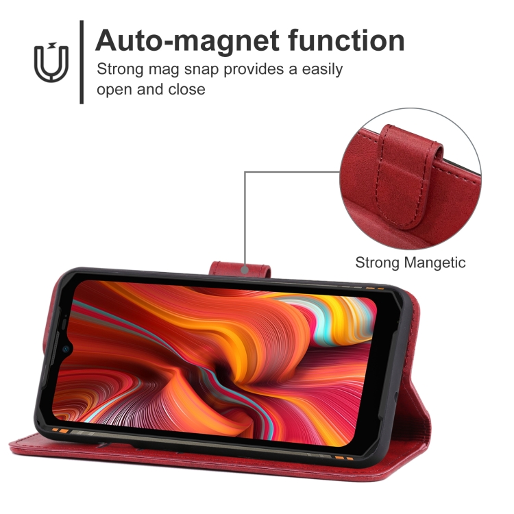 Leather Phone Case For DOOGEE S96 Pro(Red) - 3
