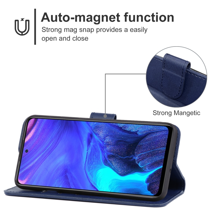 Leather Phone Case For Infinix Note 10 Pro NFC(Blue) - 3
