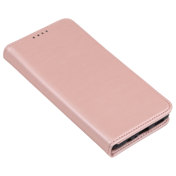 For Samsung Galaxy A13 5G Strong Magnetism Liquid Feel Horizontal Flip Leather Phone Case with Holder & Card Slots & Wallet(Rose Gold) - 4