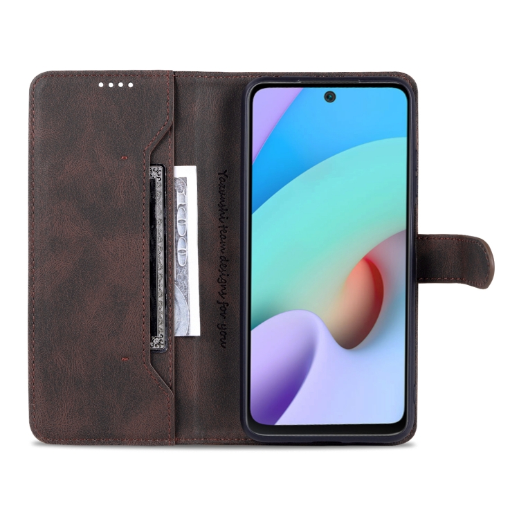 For Xiaomi Redmi 10 AZNS Dream II Skin Feel Horizontal Flip Leather Case(Coffee) - 3