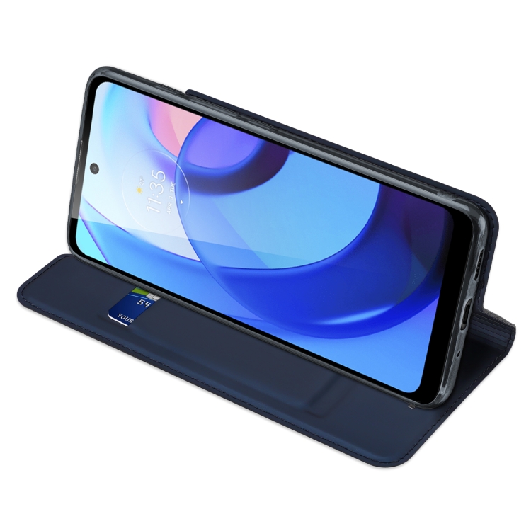 For Motorola Moto E20 / E30 / E40 DUX DUCIS Skin Pro Series Horizontal Flip Leather Case(Blue) - 4