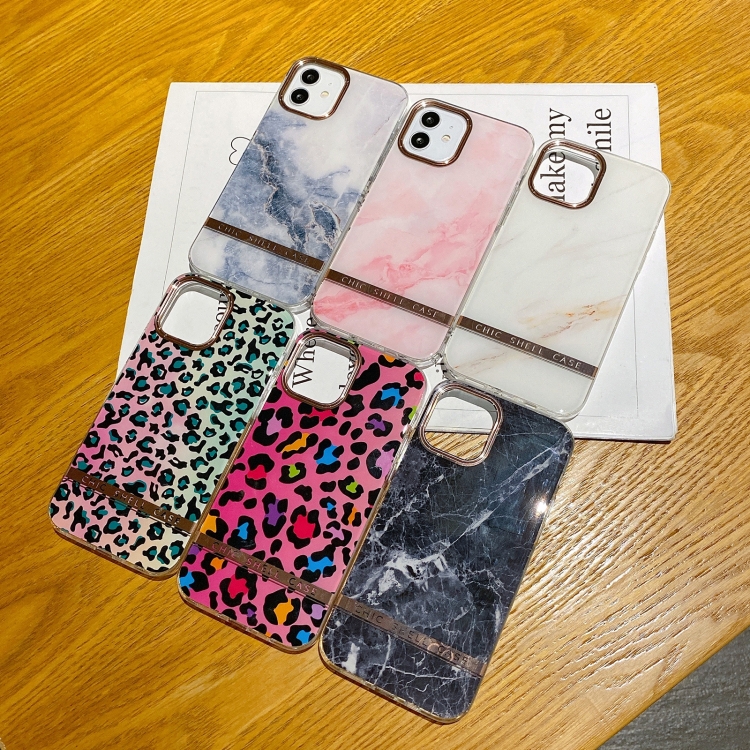 Electroplated IMD TPU Phone Case For iPhone 13 mini(Colorful Red Leopard) - B1