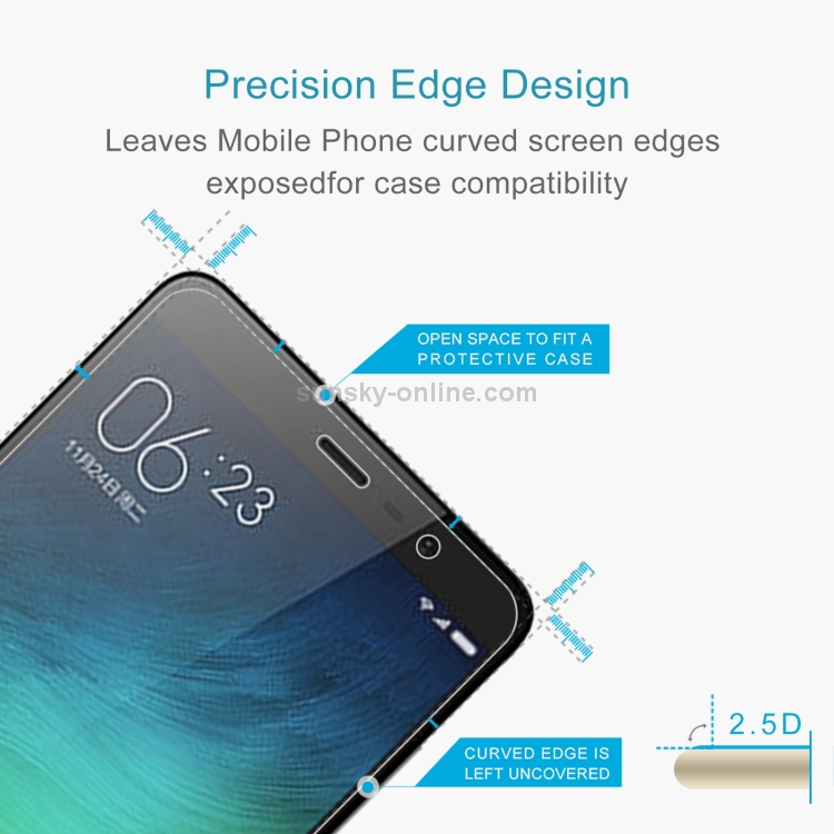 0.26mm 9H 2.5D Tempered Glass Film For Xiaomi Note 3 - 2