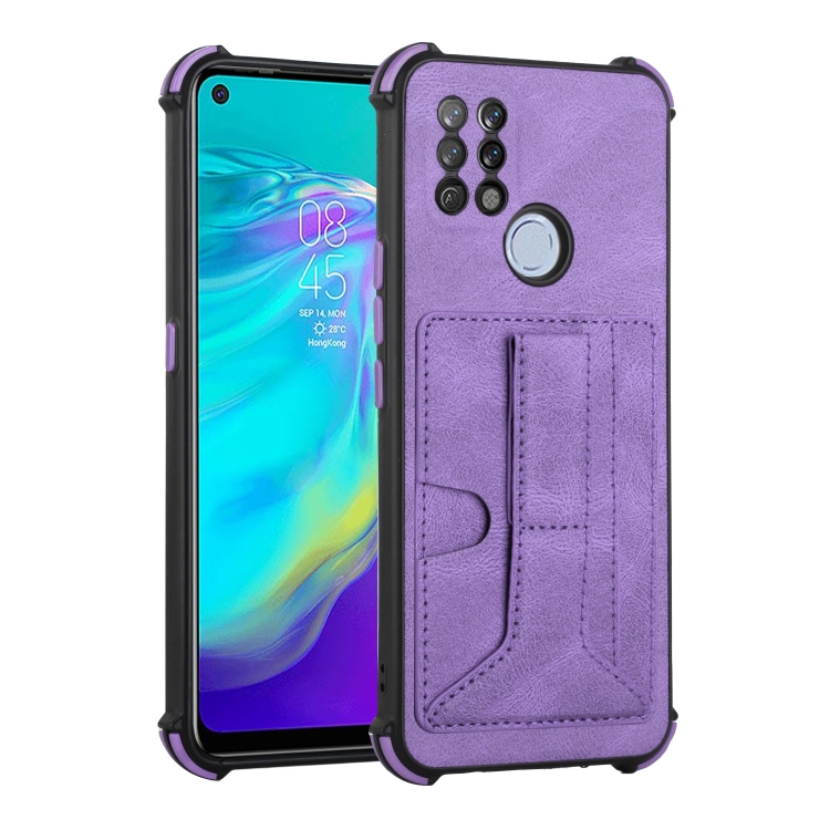 Dream Card Holder Leather Phone Case For Tecno Pova / LD7(Purple) - 1