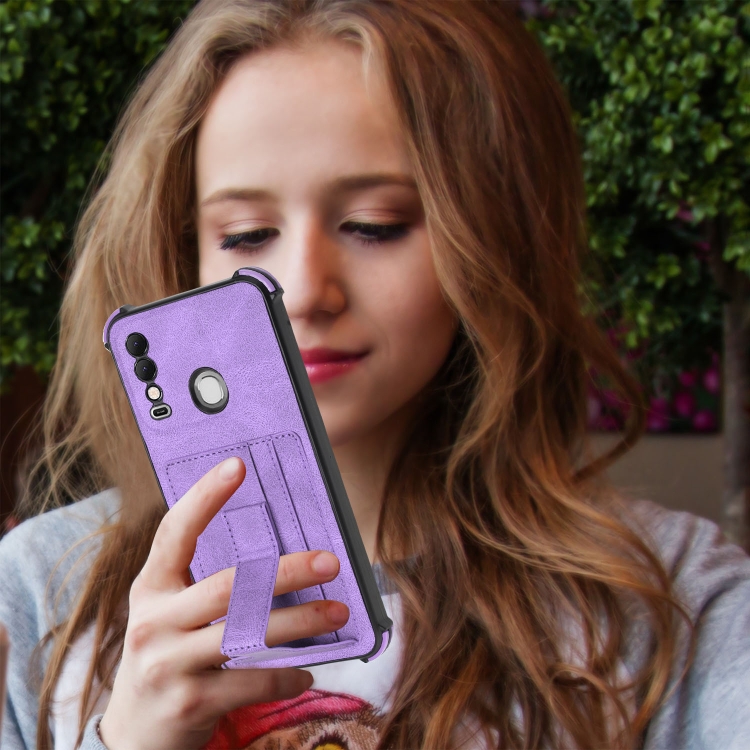 Dream Card Holder Leather Phone Case For Tecno Spark 8(Purple) - 4