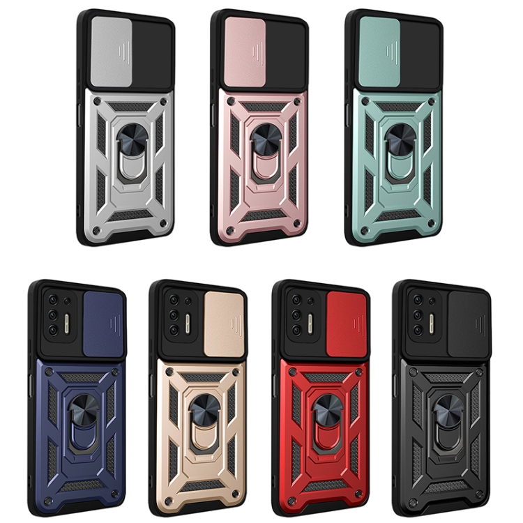 For Motorola Moto G9 Plus Sliding Camera Cover Design TPU+PC Phone Protective Case(Silver) - 1