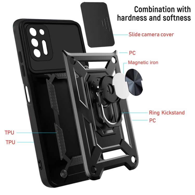 For Motorola Moto G9 Plus Sliding Camera Cover Design TPU+PC Phone Protective Case(Silver) - 2