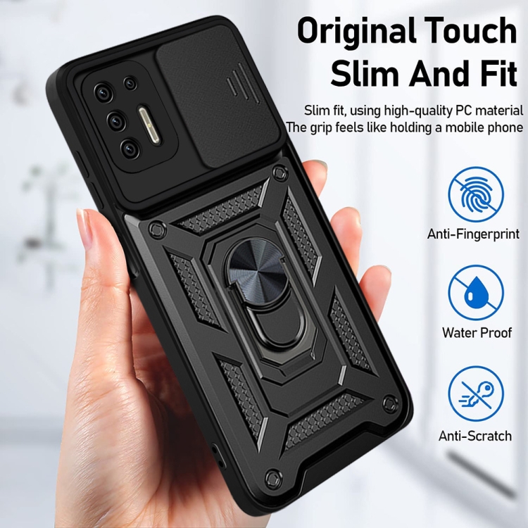 For Motorola Moto G9 Plus Sliding Camera Cover Design TPU+PC Phone Protective Case(Silver) - 5