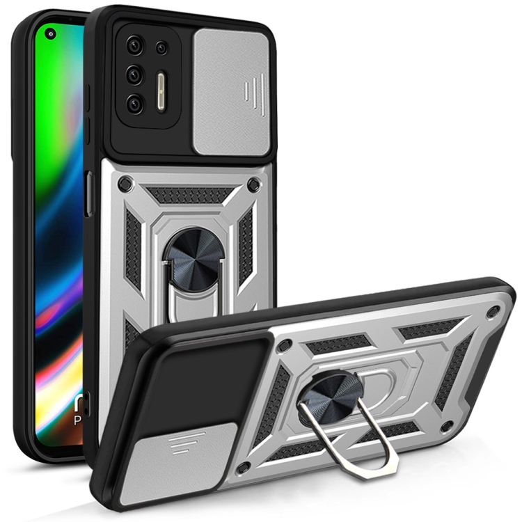 For Motorola Moto G9 Plus Sliding Camera Cover Design TPU+PC Phone Protective Case(Silver) - 7